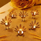 SAND MINE Metal Turkey Tea Light Candle Holders, Thanksgiving Candle Holder, Turkey Candle Holder, Metal Candle Holder, Thanksgiving Home Table Decoration (6)