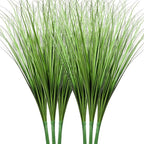 Vlorart 33" Artificial Plants 6 Pack Onion Tall Grass Greenery, Faux Fake Grass Shrubs Plant Flowers Wheat Grass for House Home Indoor Outdoor Office Room Gardening Indoor Décor-Green
