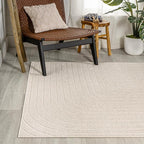 Eyely NCS101A-4 Scandinavian Odense Minimalist Angle Geometric Indoor Area Rug, Modern, Contemporary, Coastal, Bohemian, Bedroom, Kitchen, Living Room, Non Shedding, Ivory/Cream, 4' x 6'