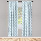 Ambesonne Animal Cartoon 2 Panel Curtain Set, Happy Smiling Pattern with Dots Animal, Lightweight Window Treatment Living Room Bedroom Decor, Pair of - 28" x 63", Pale Blue Sky Blue White