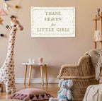 Christian Bible Verse Scripture Rectangular Banner Flag Wall Sign Decor Gift for Baby Girl-Nursery Baby Room Bedroom Decor-Baby,Shower Birthday Christmas Gift-Thank Heaven for Little Girls
