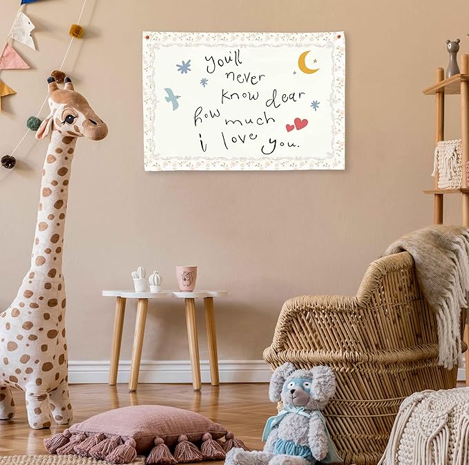 Nursery Rectangular Canvas Banner-Boho Flag Wall Decor for Toddler Boy Girl Kids,Baby Room Above Crib Bedroom Playroom Reading Room Decor-Baby Shower Birthday Christmas Gift-You'll Never Know Dear
