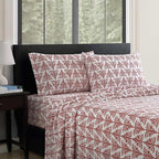 Eddie Bauer - Flannel Sheets Twin Size, Anti-Pilling & Wrinkle Resistant Cotton, Touchably Soft for All-Season Comfort - Bed Sheets with Matching Pillowcase & Fitted Sheet (Jolly Trees Red)