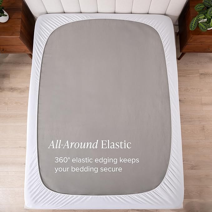 Bare Home Queen Microplush Mattress Topper - Pillow Top Reversible - Soft Mattress Cover - Dual Sided All-Season - 8" to 24" Deep Pocket - Fitted Cover - Plush Mattress Pad (Queen)