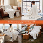 Bedsure GentleSoft Twin Blanket for Bed - Cozy Soft Blankets for Women, Cute Small Fleece Throws for Girls, Graduation Decorations Gift for Her Him School Dorm, Off White, 60x80 Inches