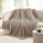 Bedsure GentleSoft Brown Throw Blanket for Couch - Cozy Soft Fleece Blankets for Women, Cute Small Throws for Girls, Mocha Meringue, 50x60 Inches