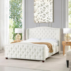Jennifer Taylor Home Fontana Wingback Upholstered Platform Bed Frame