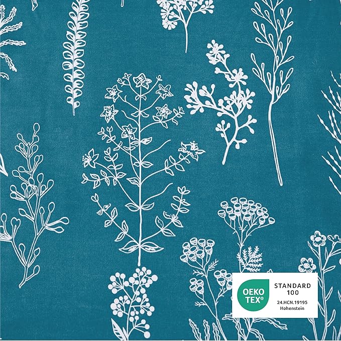 Bedsure Twin/Twin XL Comforter Set - Teal Blue Comforter, Cute Floral Bedding Comforter Sets, Gifts for Woman, 2 Pieces, 1 Soft Reversible Botanical Flowers Comforter and 1 Pillow Sham