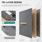 YITAHOME Dresser with 9 Drawers, Fabric Dresser for Bedroom, Living Room, Hallway, Closets (Dark Grey)