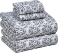 RUVANTI Flannel Sheets King Size - 100% Cotton Brushed King Size Sheets Set - Deep Pockets 16 Inches Bed Sheets - All Seasons Breathable & Extra Soft - Warm & Cozy, 4 Piece, Damask