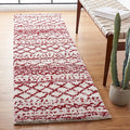 SAFAVIEH Arizona Shag Collection Area Rug - 6'7" Square, Ivory & Red, Moroccan Design, Non-Shedding & Easy Care, 1.6-inch Thick Ideal for High Traffic Areas in Living Room, Bedroom (ASG741P)