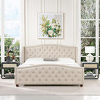 Jennifer Taylor Home Fontana Wingback Upholstered Platform Bed Frame