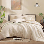 Monbix King Size Comforter Set, Birch Marble Pattern King Size Bed Set Reversible, King Bedding Set 7 Pieces, Bed in a Bag with Comforter, Sheets, Pillowcases & Shams