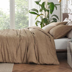 Bedsure Twin/Twin XL Comforter Set - Brown Soft Bedding for All Seasons, Cationic Dyed Bed Set, 2 Pieces, 1 Twin Size Comforter (68"x88") and 1 Pillow Sham (20"x26"+2")
