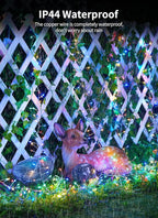 Outdoor Fairy Lights Battery Operated, 2 Pack Firecracker Twinkle String Lights with Remote, 5 Feet 60 LEDs for DIY Wreath Wedding Party Bedroom Mason Jar Holiday Christmas, Multicolor