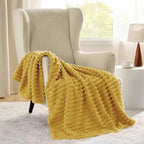 Bedsure GentleSoft Yellow Throw Blanket for Couch - Cozy Soft Fleece Blankets for Women, Cute Small Throws for Girls, Honey, 50x60 Inches