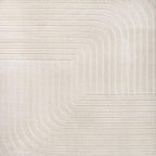 Eyely NCS101A-5SQ Scandinavian Odense Minimalist Angle Geometric Indoor Rug, Pet Friendly, Non-Shedding, Stain Resistant, Easy-Cleaning, Ivory/Cream, 5' Square, Indoor/Outdoor, Area Rug