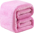 Fleece Twin Size Summer Blanket All Season 350GSM Lightweight Throw for The Bed Extra Soft Brush Fabric Winter Warm Sofa Blanket 66" x 90"(Pink Twin)
