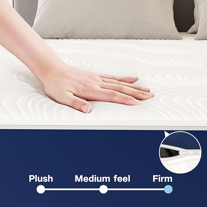 Swbvs Firm Queen Mattress, 12 Inch Cooling Memory Foam Queen Size Mattress with Removable Zippered Cover for Easy Cleaning, Pressure Relief & Firm Support