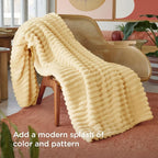Bedsure GentleSoft Custard Yellow Fleece Twin Blanket for Couch - Super Soft Cozy Blankets for Women, Cute Small Blanket for Girls, 60x80 Inches