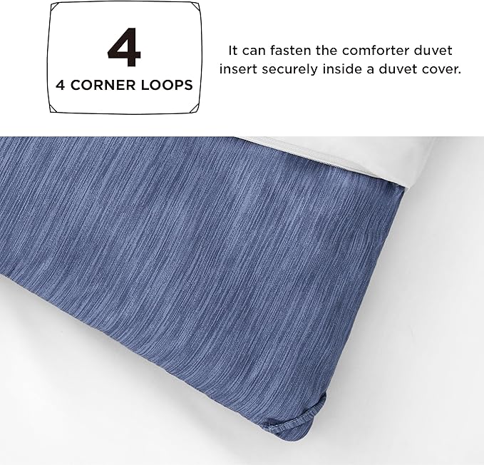 Bedsure Full Comforter Set - Infinity Blue Soft Bedding for All Seasons, Cationic Dyed Bed Set, 3 Pieces, 1 Full Size Comforter (82"x86") and 2 Pillow Shams (20"x26"+2")