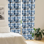 Ambesonne Geometric Window Curtains, Geometrical Diamond Shaped Lines with Various Nostalgic Fashioned Old Pattern, Decorative Panels Set of 2 with Rod Pocket, Pair of - 28" x 84", Black Blue