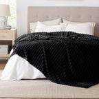 Bedsure GentleSoft Black Blanket Full Size for Bed - Cozy Soft Blankets for Women, Cute Large Fleece Throws for Girls, 84x90 Inches