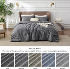 Bedsure Queen Comforter Set - Charcoal Grey Soft Bedding for All Seasons, Cationic Dyed Bed Set, 3 Pieces, 1 Queen Size Comforter (90"x90") and 2 Pillow Shams (20"x26"+2")