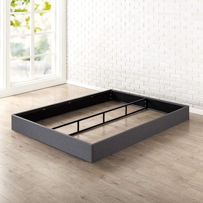 ZINUS Upholstered Metal and Wood Box Spring, 7.5 Inch Mattress Foundation, Easy Assembly, Fabric Paneled Design, Twin