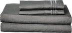 Queen Size Bed Sheets - Breathable Luxury Sheets with Full Elastic & Secure Corner Straps Built In - 1800 Supreme Collection Extra Soft Deep Pocket Bedding, Sheet Set, EXTRA DEEP pocket - Queen, Gray