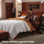 Bedsure Cotton Duvet Cover Set - 100% Cotton Waffle Weave Bright White Duvet Cover Oversized King Size, GentleSoft™ and Breathable Bedding Set for All Season, 3 Pieces, 120"x98"