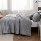 Bedsure Queen Comforter Set - Dark Grey Comforter Queen Size, Soft Bedding for All Seasons, Cationic Dyed Bedding Set, 3 Pieces, 1 Comforter (90"x90") and 2 Pillow Shams (20"x26"+2")