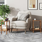 TUTOTAK End Table, Side Table, Nightstand, 2-Tier Storage Shelf, Sofa Side Table for Small Space, Living Room, Bed Room, Brown TB01BB034C