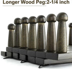 WEBI Accordion Wall Hanger,Accordion Hat Rack for Wall,Expandable Wooden Coat Rack Wall Mounted,Accordion Hook Rack for Hats,Caps,20 Peg,Dark Walnut