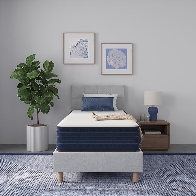 NapQueen Twin Size, 12 Inch New Victoria Hybrid Cooling Gel Infused Pocket Spring and Memory Foam Mattress, Bed in a Box, CertiPUR-US Certified