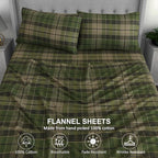 RUVANTI Flannel Sheets King Size - 100% Cotton Brushed King Size Sheets Set - Deep Pockets 16 Inches Bed Sheets - All Seasons Breathable & Extra Soft - Warm & Cozy, 4 Piece, DNA Plaid