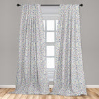 Ambesonne Leopard Print Curtains, Modernized Animal Skin Elements in Pastel Memphis Style Colors Pattern Print, Window Treatments 2 Panel Set for Living Room Bedroom, Pair of - 28" x 95", Grey Black