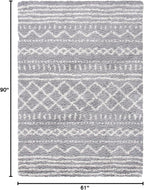 SAFAVIEH Arizona Shag Collection Area Rug - 5'1" x 7'6", Grey & Ivory, Moroccan Design, Non-Shedding & Easy Care, 1.6-inch Thick Ideal for High Traffic Areas in Living Room, Bedroom (ASG741G)
