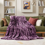 Bedsure Fuzzy Blanket Twin Size - Purple, Soft and Comfy Sherpa, Plush and Furry Faux Fur, Reversible Twin Blankets for Couch, Sofa and Bed, 60x80 Inches