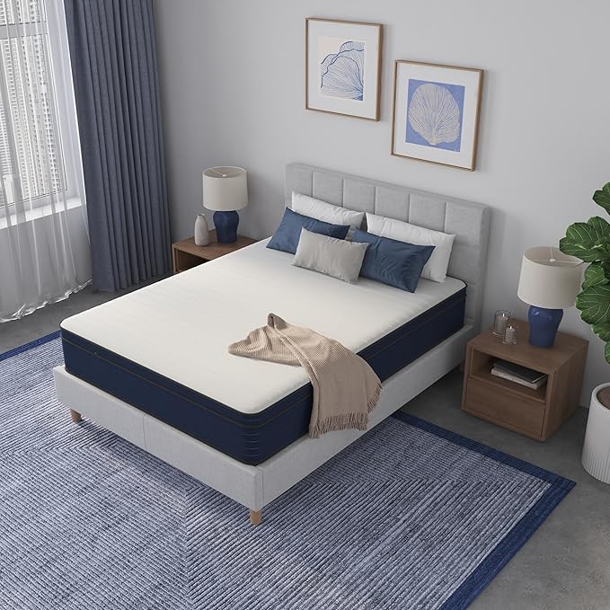 NapQueen Full Size, 10 Inch New Victoria Hybrid Cooling Gel Infused Pocket Spring and Memory Foam Mattress, Bed in a Box, CertiPUR-US Certified