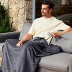 Exclusivo Mezcla Fleece Blanket Twin Size for Bed, Super Soft and Warm, All Season Use, Cozy, Plush, Lightweight, 60x80 Inches Dark Grey