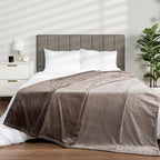 PAVILIA Taupe Ombre Fleece Throw Blanket for Couch, Soft Flannel Blanket for Sofa Bed Room, Plush Lightweight Tan Light Brown Gradient Blanket, Cozy Microfiber Decorative Gift Throw, 50x60