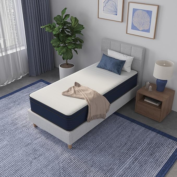 NapQueen Twin Size, 10 Inch New Victoria Hybrid Cooling Gel Infused Pocket Spring and Memory Foam Mattress, Bed in a Box, CertiPUR-US Certified