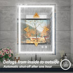 28x36 Inch LED Bathroom Mirror with Lights, Adjustable 3000K/4500K/6000K, Wall Mounted Lighted Bathroom Vanity Mirror, Memory Funtion, Stepless Dimmable, Anti-Fog, Horizontal/Vertical