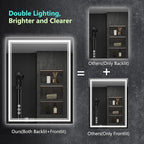 24x36 Inch Led Mirror for Bathroom with Front Light and Backlit, Dimmable Anti Fog Wall Bathroom Mirror with Led Lights, Water Proof, Decor Vanity Mirror