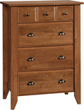 Sauder Shoal Creek 4-Drawer Chest, Tall Dresser Chest of Drawers, in Oiled Oak