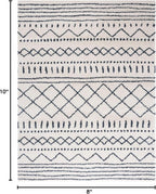 SAFAVIEH Area Rug 8x10 - Arizona Shag Collection - Large - Ivory & Slate, Moroccan Design, Non-Shedding & Easy Cleaning, Ultra Plush Thick Pile, Ideal for Living Room, Bedroom, Dining Space (ASG741M)