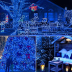 woohaha Christmas Lights Indoor Outdoor,2PACK 13FT 50-Count Lights Incandescent Mini Halloween String Light,120V UL Certified Green Wire Light for Xmas Tree,Patio,Holiday,Party,Home,Garden Decor,Blue