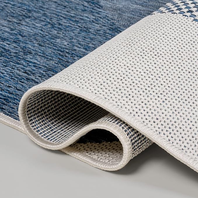 JONATHAN Y Geometric Organic Shapes Indoor Outdoor Area Rug 8X10 Cream/Navy, Zia Modern for Backyard, Patio, Porch, Easy-Cleaning, High Traffic, Pet-Friendly, Non-Shedding (TSN306B-8)