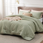 Bedsure Oversized Queen Comforter Set - Olive Green Soft Bedding for All Seasons, Cationic Dyed Bed Set, 3 Pieces, 1 Oversized Queen Size Comforter (98"x98") and 2 Pillow Shams (20"x36"+2")
